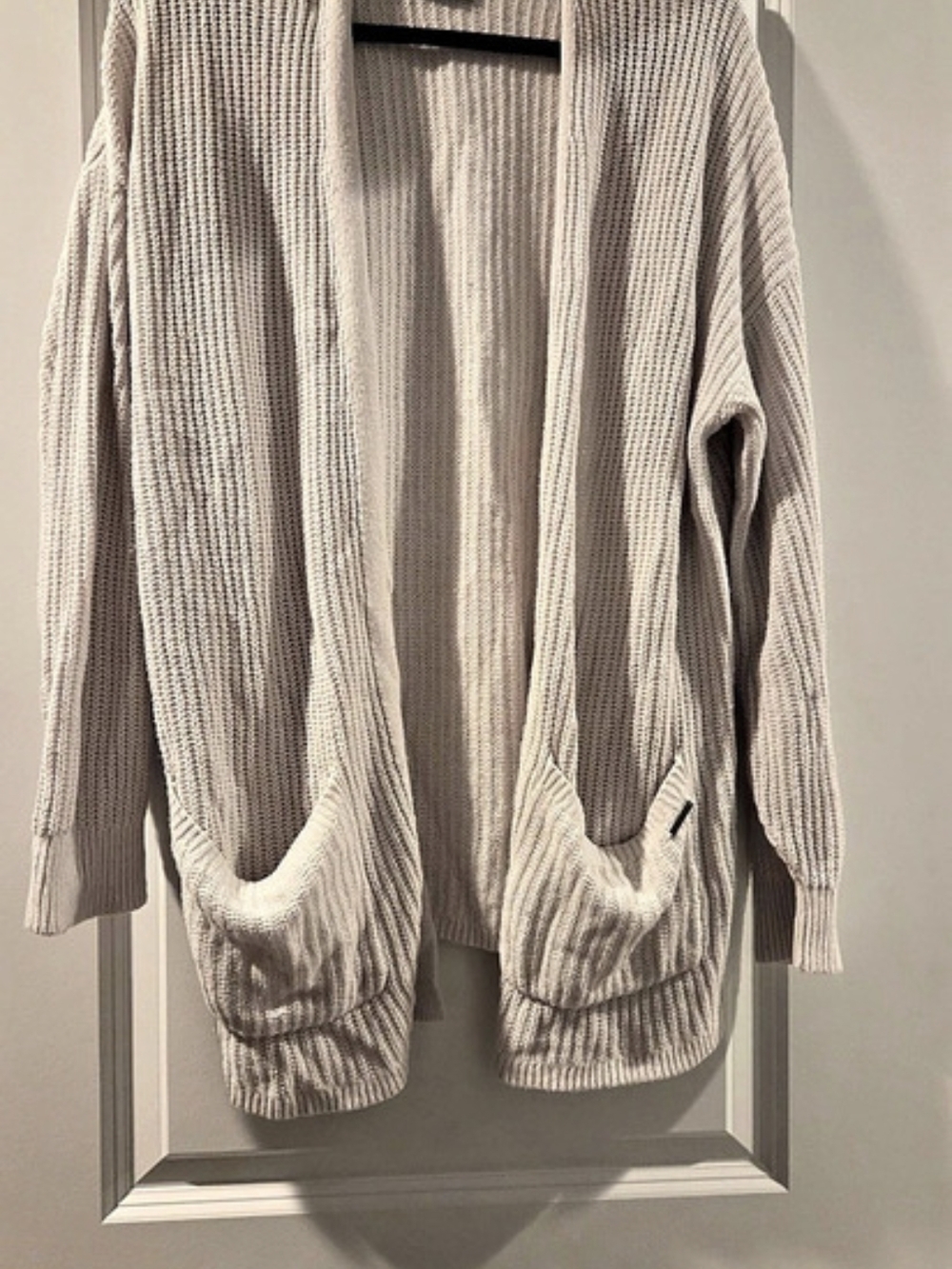 Abercrombie & Fitch Open Front Knit Cardigan Cream XL